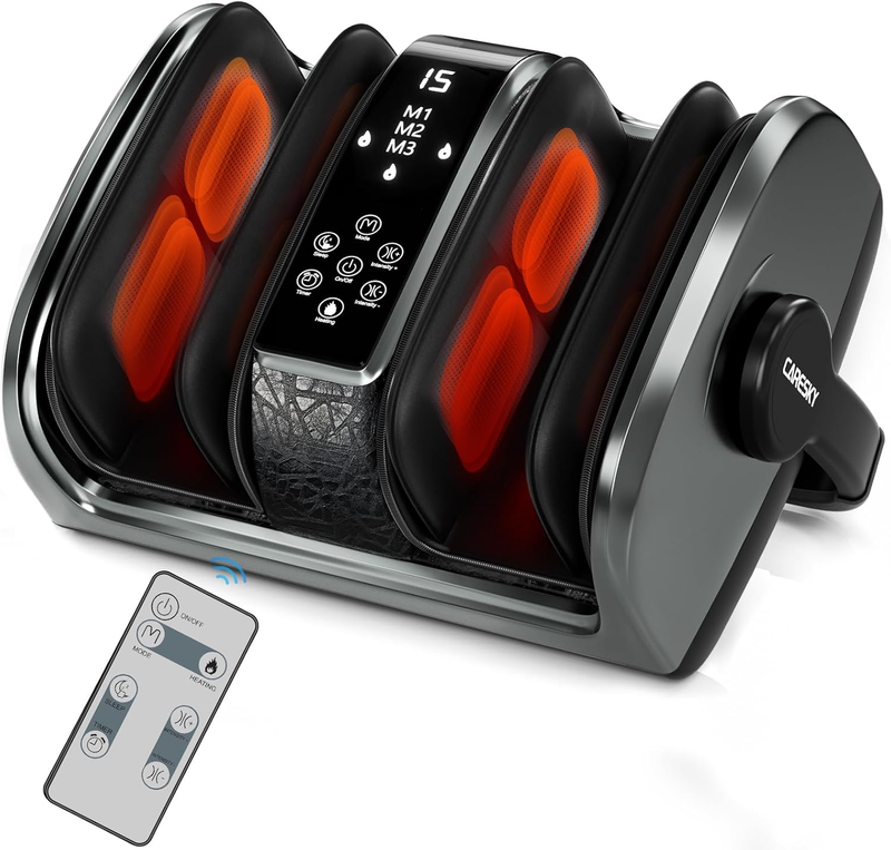 Shiatsu Foot Massager Machine for Neuropathy and Pain Relief, Surprise Heat Therapy, 5 Intensity Deep Kneading, Rolling for Calf-Leg-Arm Relaxation, Plantar Fasciitis