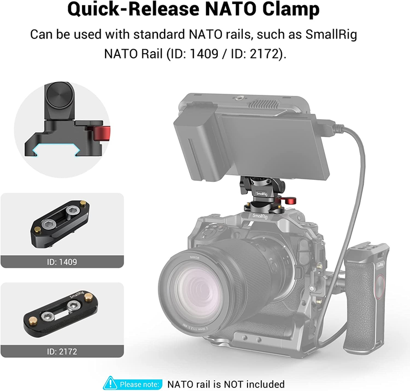 (Upgraded Version)  Field Monitor Mount with NATO Clamp, Camera Monitor Holder f