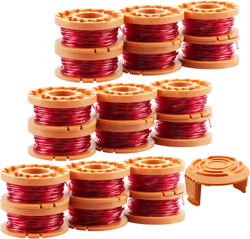 18 Pack String Trimmer Replacement Spools for Worx WA0010 WG180 WG163 WG175