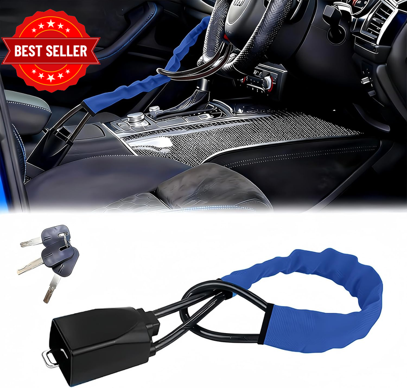 Car Steering Wheel Lock & Seat Belt Lock - Universal Anti-Theft for Cars, Suvs, 