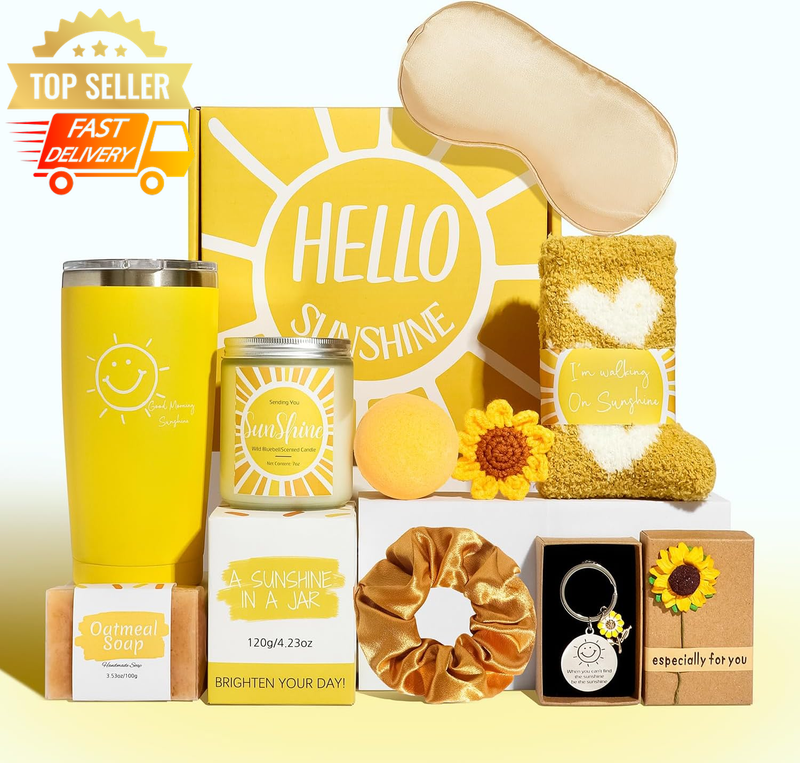 Gift Basket for Women, 11 Pcs Birthday Gifts, Cheer Up Box, Get Well Soon