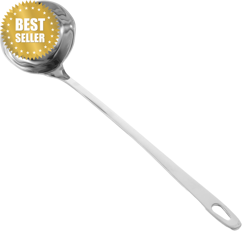 Stainless Steel Soup Ladle with Pouring Spout Long Handle Kitchen Utensil for Sm