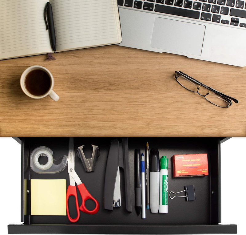 under Desk Pull-Out Drawer Kit with Smooth Sliding Track | Office Storage Organi
