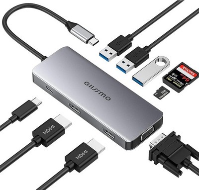 Hub USB GIISSMO Y16 STATION D'ACCUEIL 9 en 1 ADAPTATEUR