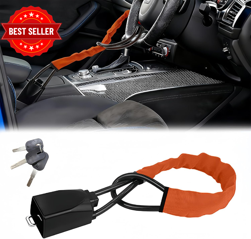 Car Steering Wheel Lock & Seat Belt Lock - Universal Anti-Theft for Cars, Suvs, 