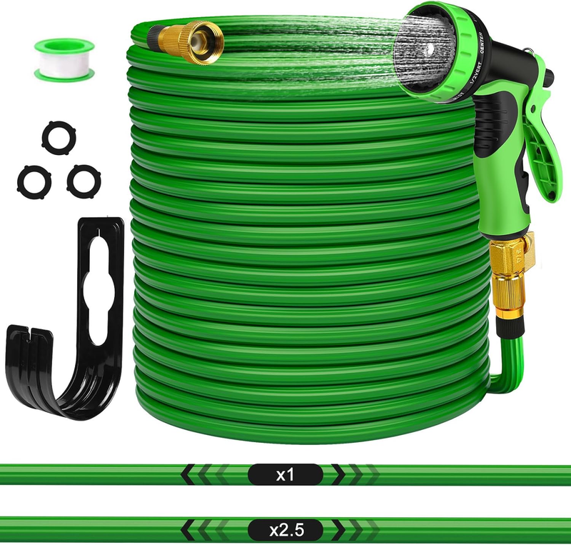 Garden Hose, 100Ft Expandable Garden Hose with 10 Functions Spray Nozzle, Water