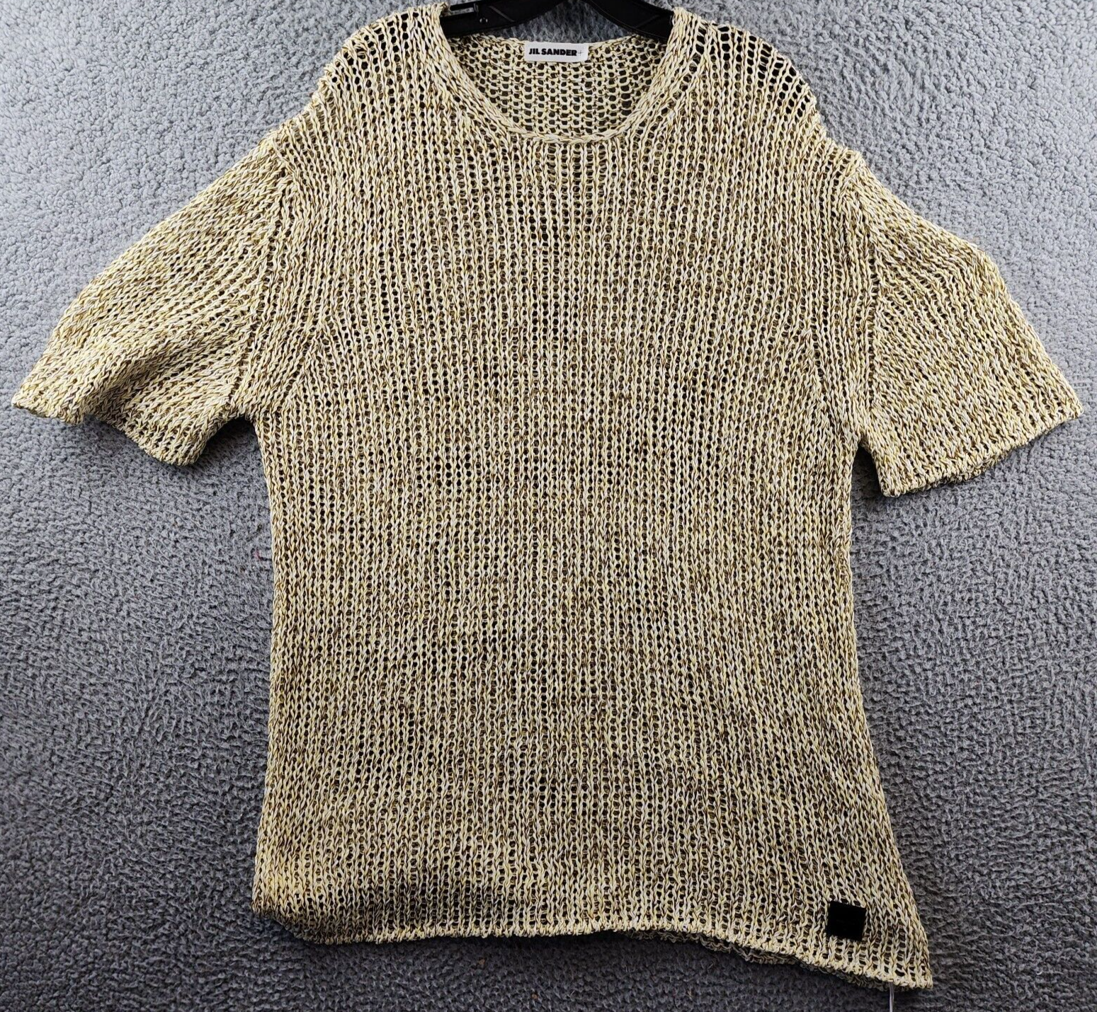 Jil Sander Open Knit T-Shirt Men's 52 Yellow Multi Sheer