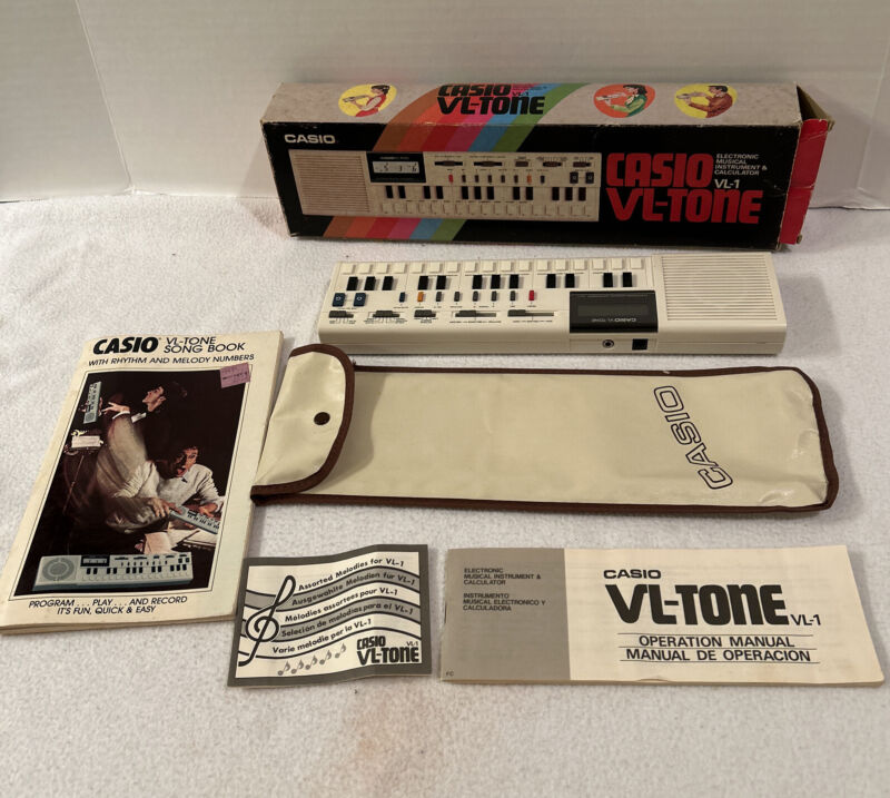 Vintage Casio VL-Tone VL-1 Electronic Music Keyboard & Calculator  Box Song Book