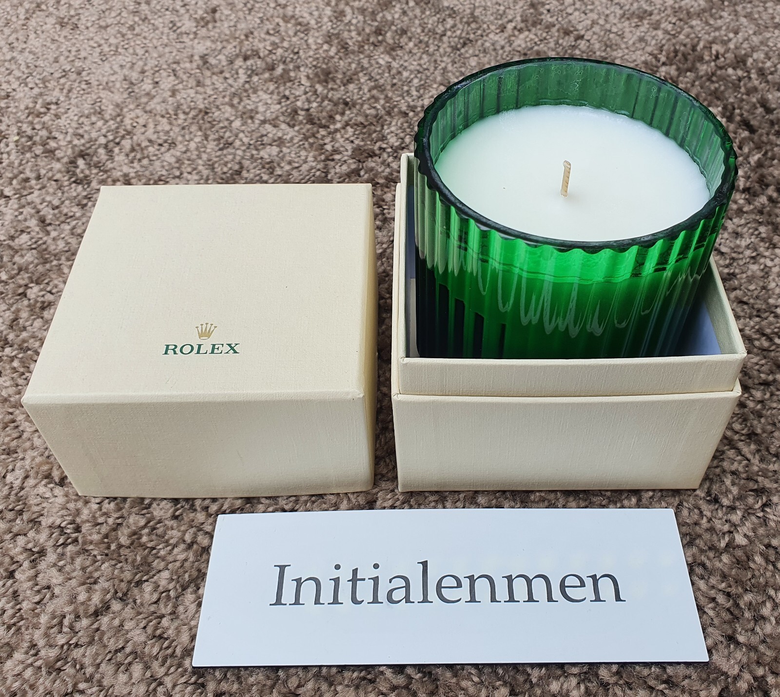 ROLEX candle NEW in BOX 100% ORIGINAL green scented glass