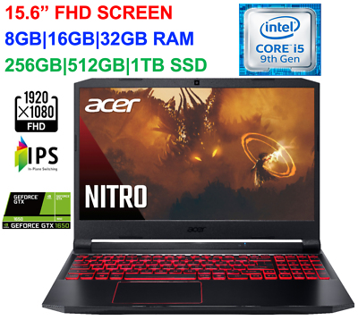 2020 Acer Nitro 5 15.6'' FHD Gaming Laptop Intel i5 GTX 1650,32GB RAM&1TB SSD