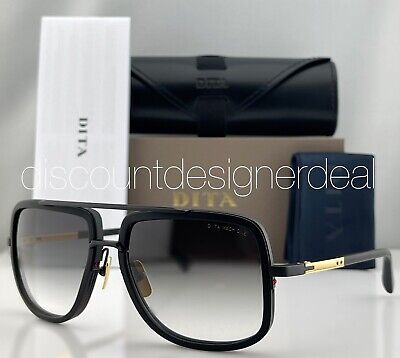 DITA MACH ONE Square Sunglasses Black 18K Gold Gray Gradient DRX-2030-G-BLK-18K