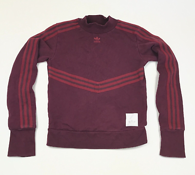 Adidas Sweater Womens Size Small Red Turtleneck Pullover Long Sleeve Adult Knit