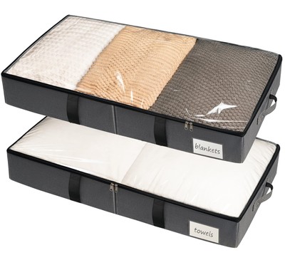 Under Bed Storage Bins, Underbed Storage Containers, Low Profile Under Bed Cl...