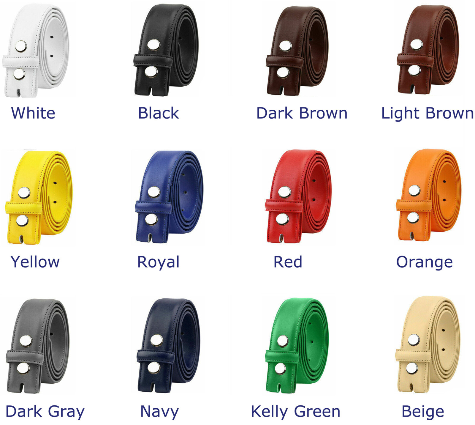 Falari Replacement Genuine Leather Dress Belt Strap Without Buckle 33mm