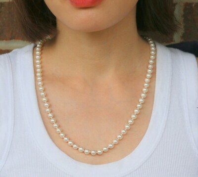AFFECT Pearl Necklace（6mm） Paparazzi ♥ Positively PEARL-escent - Pink ♥ Necklace