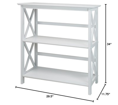 Casual Home 3-Shelf Montego Bookcase, White