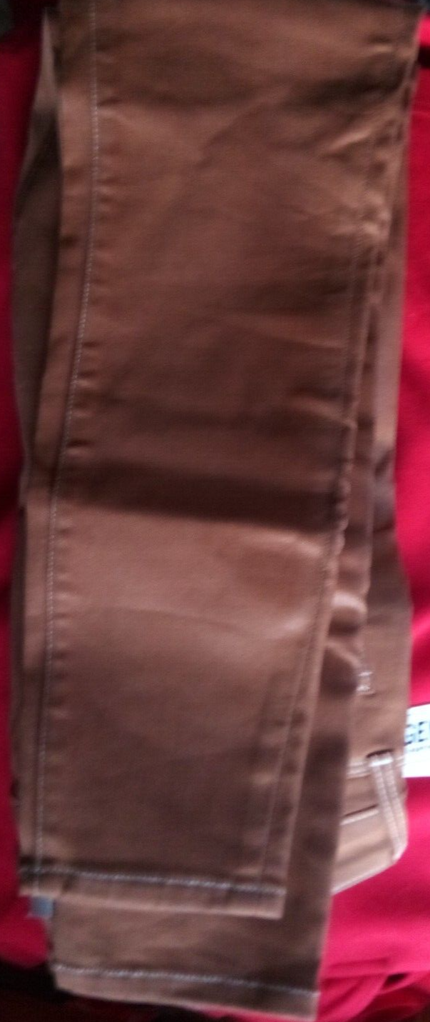 Pre-owned L'agence Women's Us Size 24 Margot Coated Skinny Jeans Java With Tags In Brown