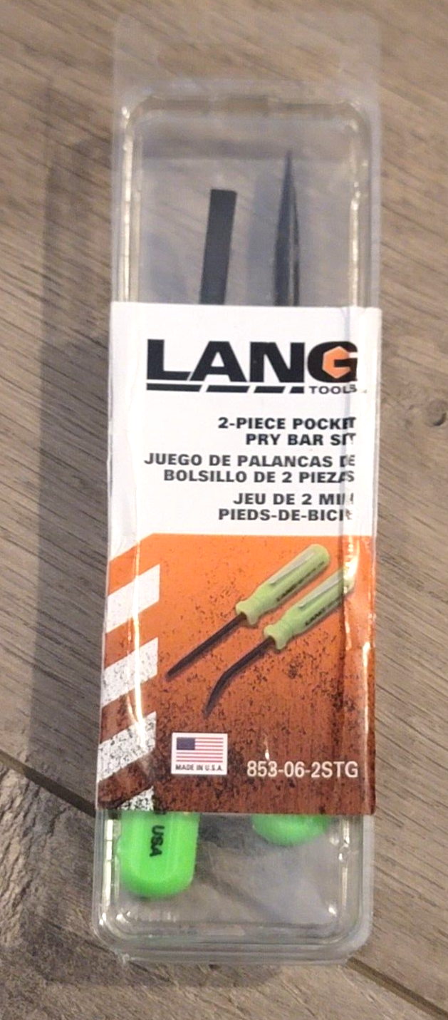 Lang Tools 2pc 5" Mini Pocket Pry Bar Set, GREEN, made in the USA #853-06-2STG