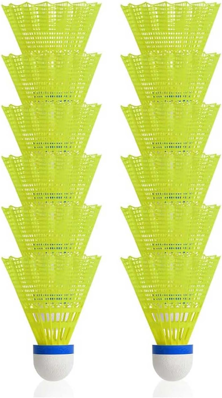 12 Pcs Nylon Shuttlecocks, Resistant Badminton Shuttlecocks, Professional Shuttl