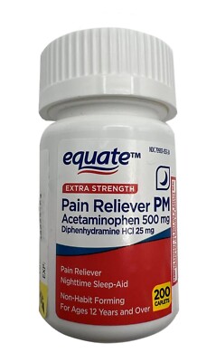 Equate Extra Strength Acetaminophen Caplets 500 mg 200 Ct EXP 04/25