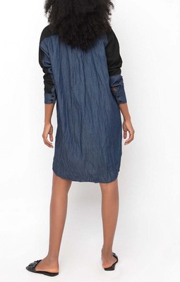 Pre-owned Ozai N Ku Dress - Denim Shirt Dress