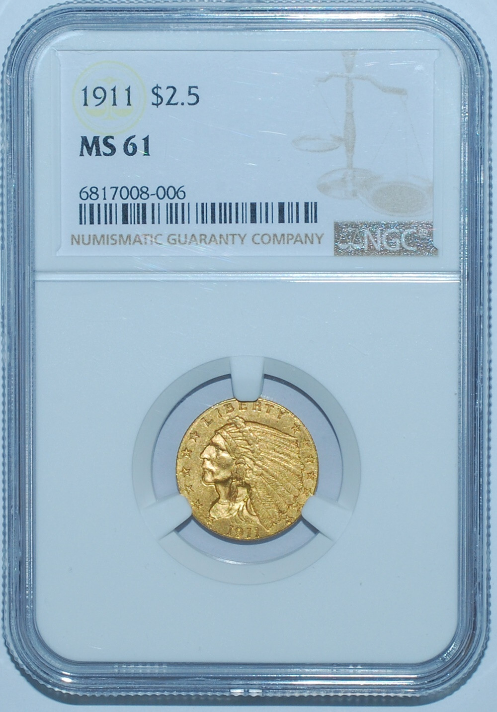 2PM   【ちょろ】 1911 $2 1/2 GOLD INDIAN QUARTER EAGLE NGC MS64 *03XEGA25* | eBay
