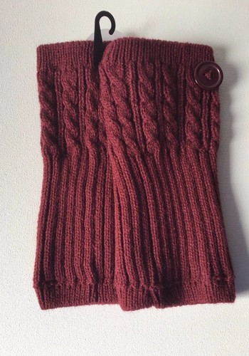 Catherine’s Boot Cuffs Plus Size  Leg Warmer Burgundy Red Cable Knit NWT