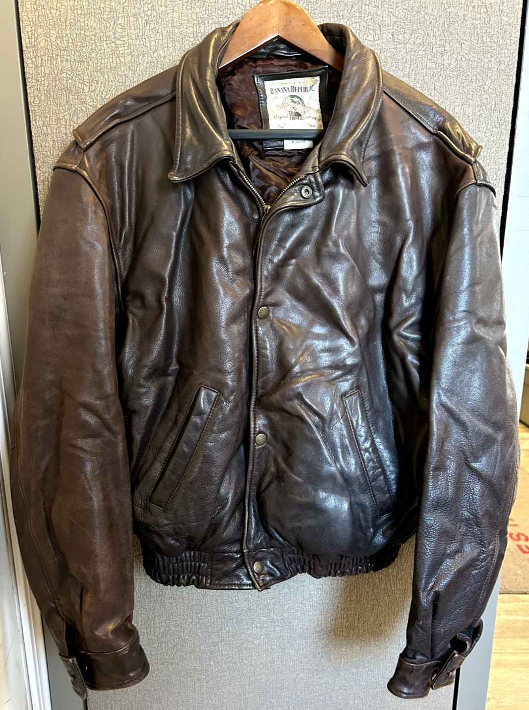 Vintage 80s Banana Republic Genuine Brown Leather Mens