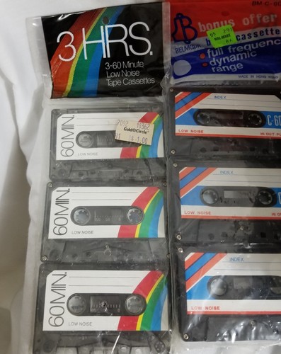 NOS 102 Blank Cassette Tapes C60 Avanti LN ULN Belmoor Certron Low Noise