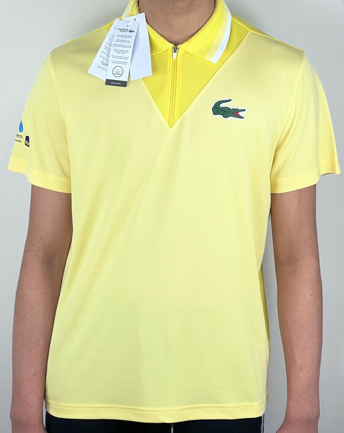 Lacoste Men's Miami Open 2022 Tennis Zipper Yellow Polo T
