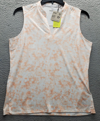 PUMA Forever Better MATTR Stillwater Golf Shirt Womens Large Multi Sleeveless