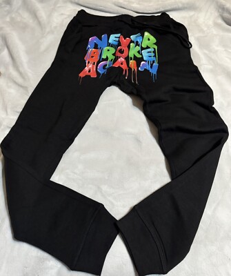 NEVER BROKE AGAIN ''TRAPPA'' ATHLETIC JOGGERS NBA YOUNGBOY Black L NWOT Waist 32