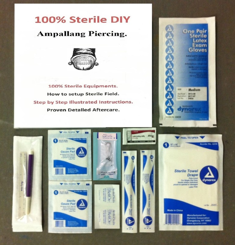 DIY Easy Safe & STERILE AMPALLANG Piercing Kit with 3