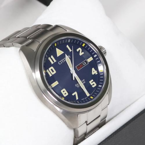 Citizen Eco-Drive Super Titanium Blue Dial Day Date Men's Citizen Eco-Drive Super Titanium Blue Dial Day Date Men's