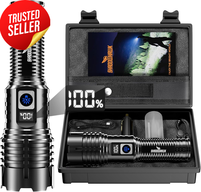 LED Torch 30000 Lumens Rechargeable USB Adjustable