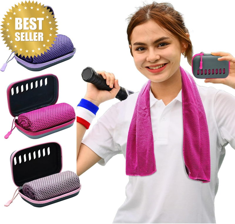 Instant Cooling Towels (80X30Cm) Portable Ice Silk Neck Wraps Reusable Chill Gym
