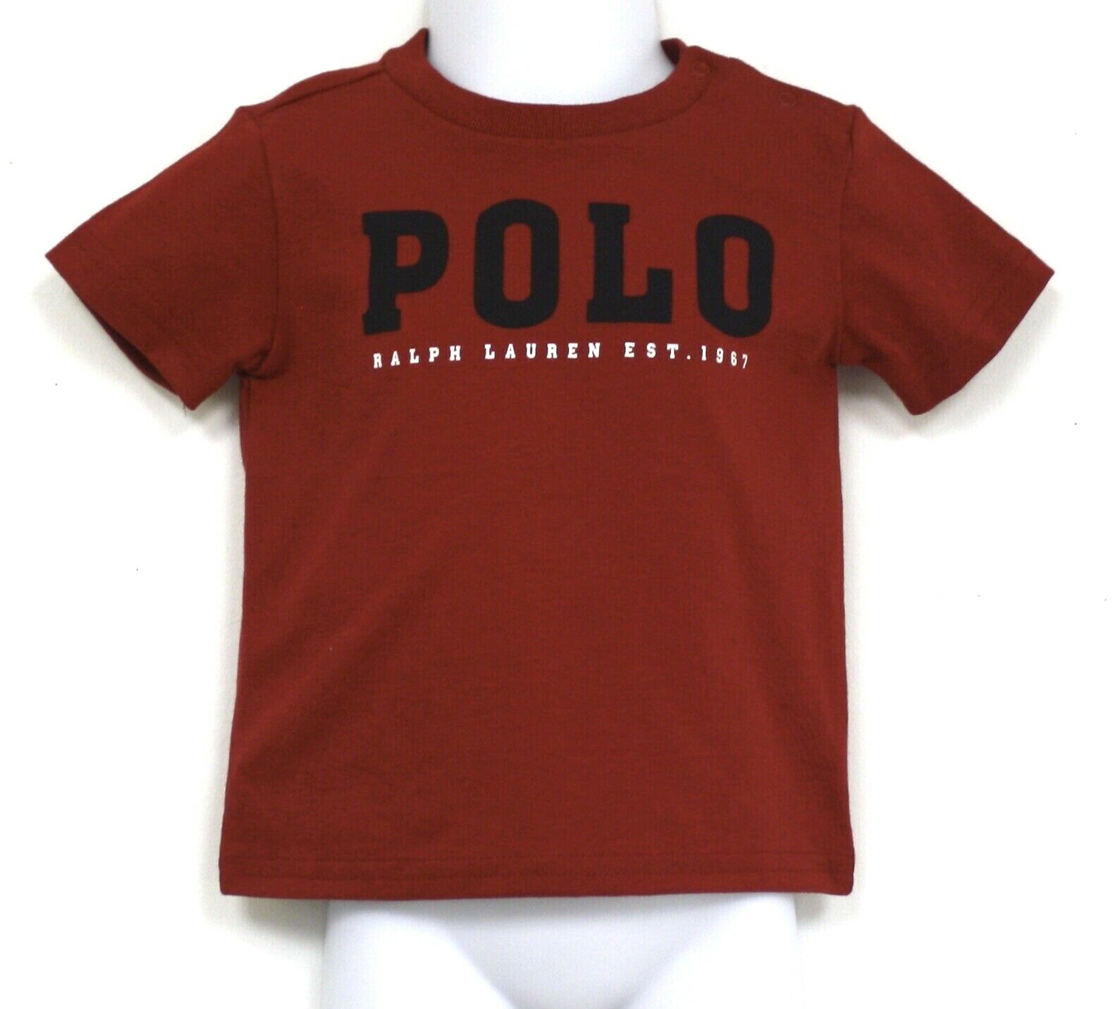 Polo Ralph Lauren Shirt Red Knit Blue Logo 9M 12M NWTS T