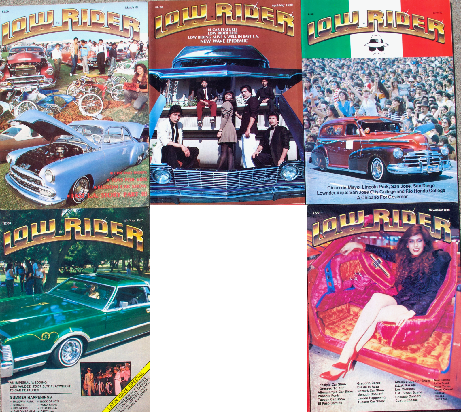 LOWRIDER NEW.'82 O.G .SINGLE ISSUES ( 5 TO CHOOSE FROM