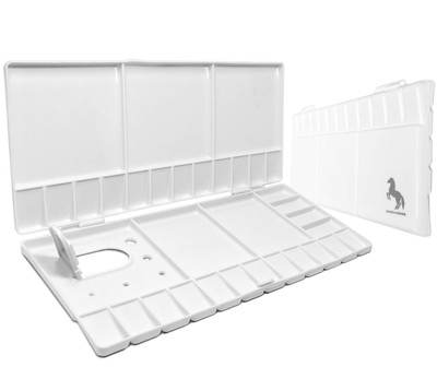 VViVID Workhorse Large White Folding Watercolor Handheld Travel Palette Tray