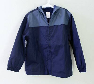 Gymboree Boys Blue & Gray Full Zip Hooded Windbreaker Size S (5-6)