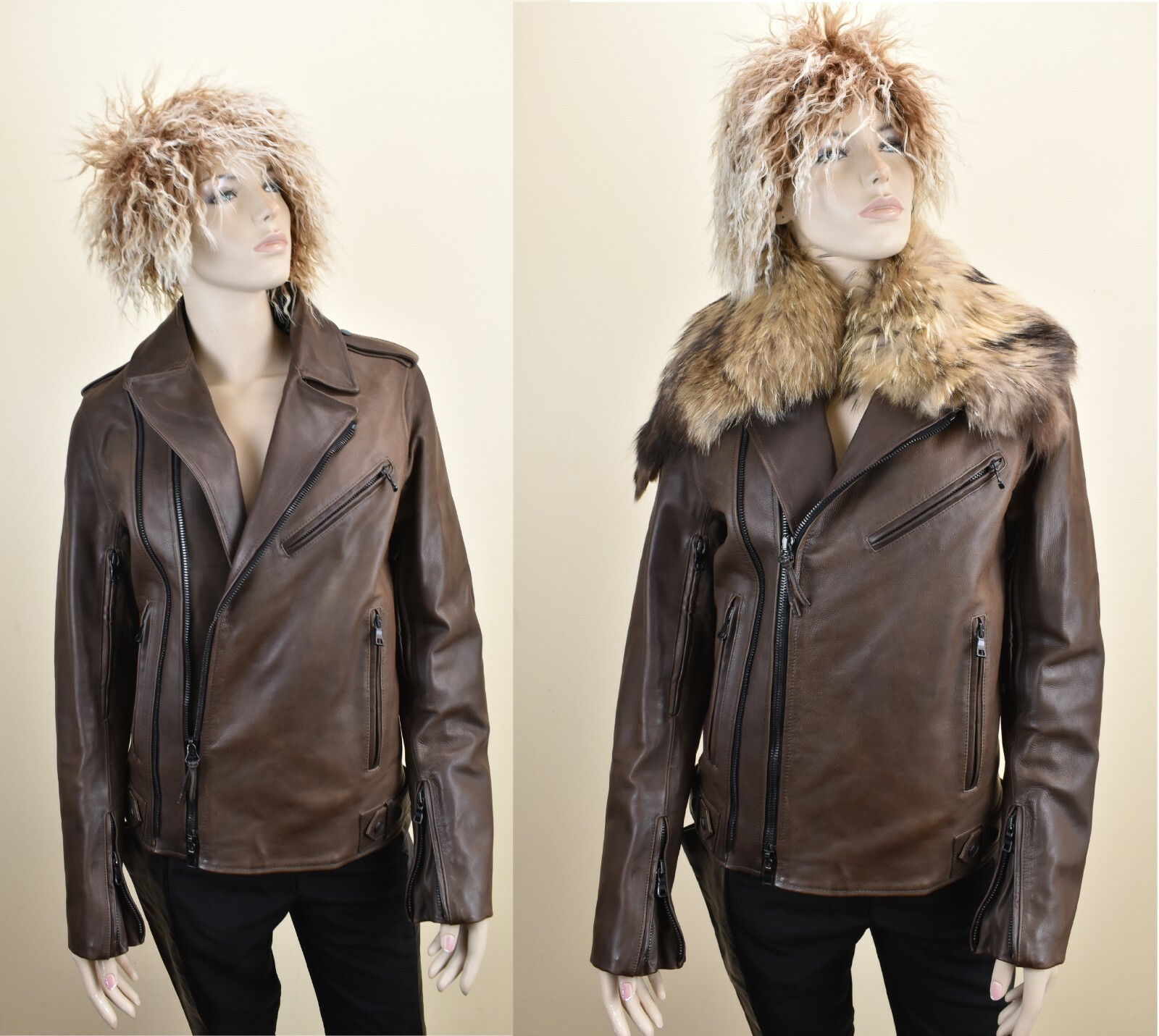 BALMAIN ブラウン レザー ジャケット 11 $_57.JPG?set_id=8800005007