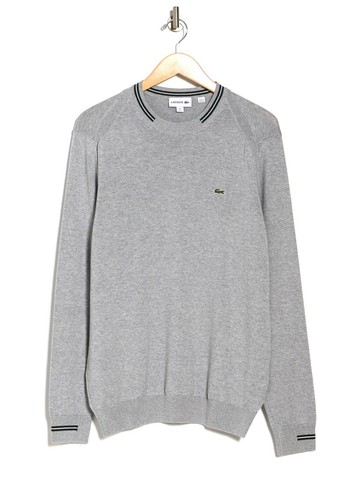 美品　定価 ¥36,300 LACOSTEドライバーズニット 肉厚 グレー 美品 定価 ¥36,300 LACOSTEドライバーズニット 肉厚 グレー L