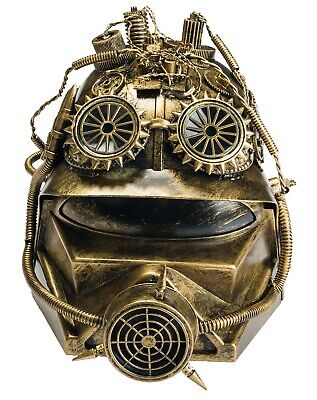 Steampunk Helm Alien Außerirdisch zum Tragen 35 cm goldfarben Neu