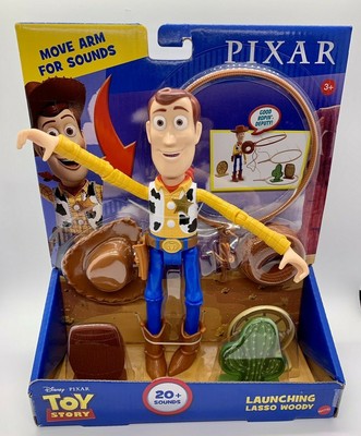 Disney Pixar Toy Story Launching Lasso Action Woody Figure Move Arms for Sound