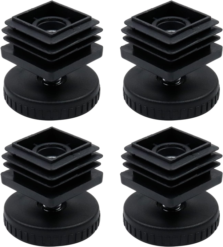 Leveling Feet D40Xm8 for Furniture Square Tubing Adjustable Leg Pads 4 Sets