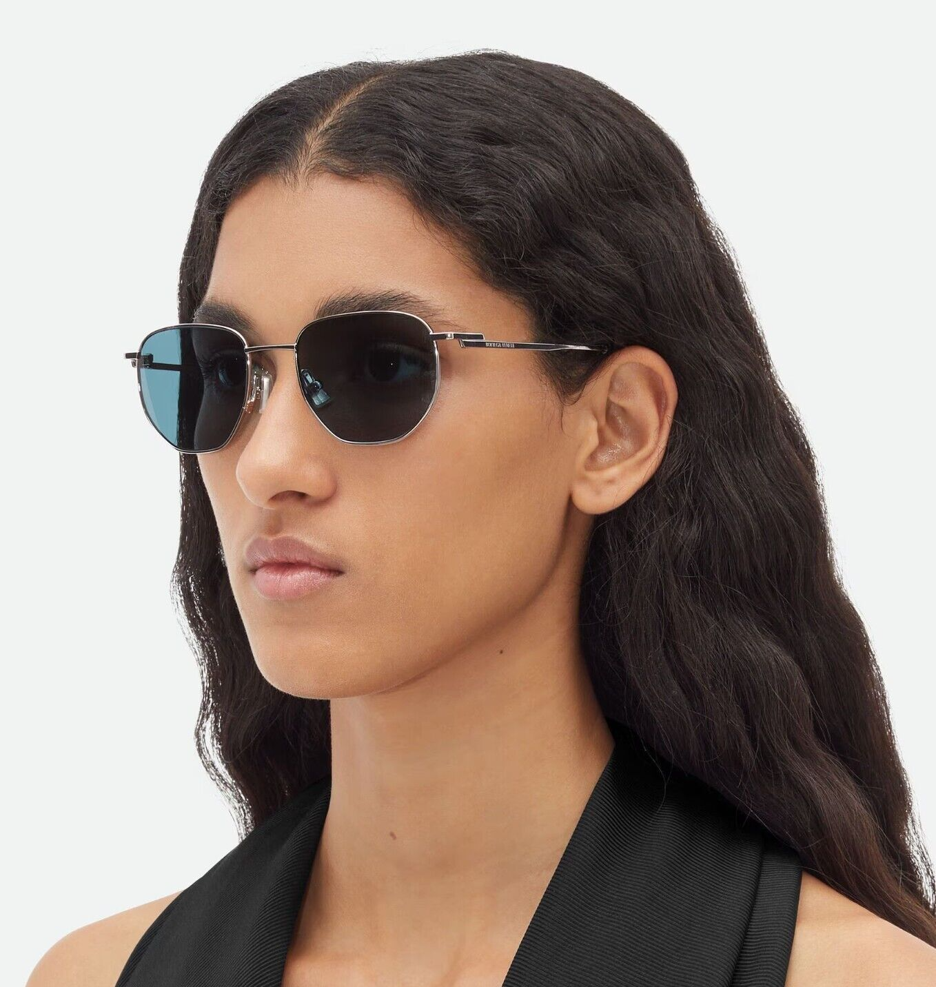 Pre-owned Bottega Veneta Bv1301s 004 Silver Green Split Panthos Unisex Sunglasses