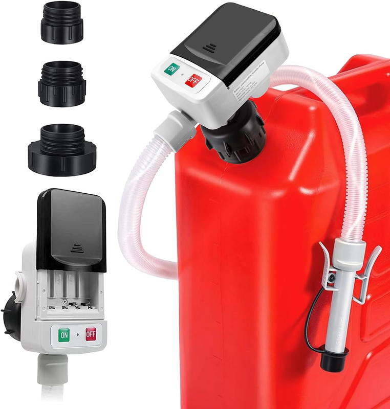 Portable Electric Fuel Tank Siphon Hose Transfer Pump with Nozzle Battery Powere