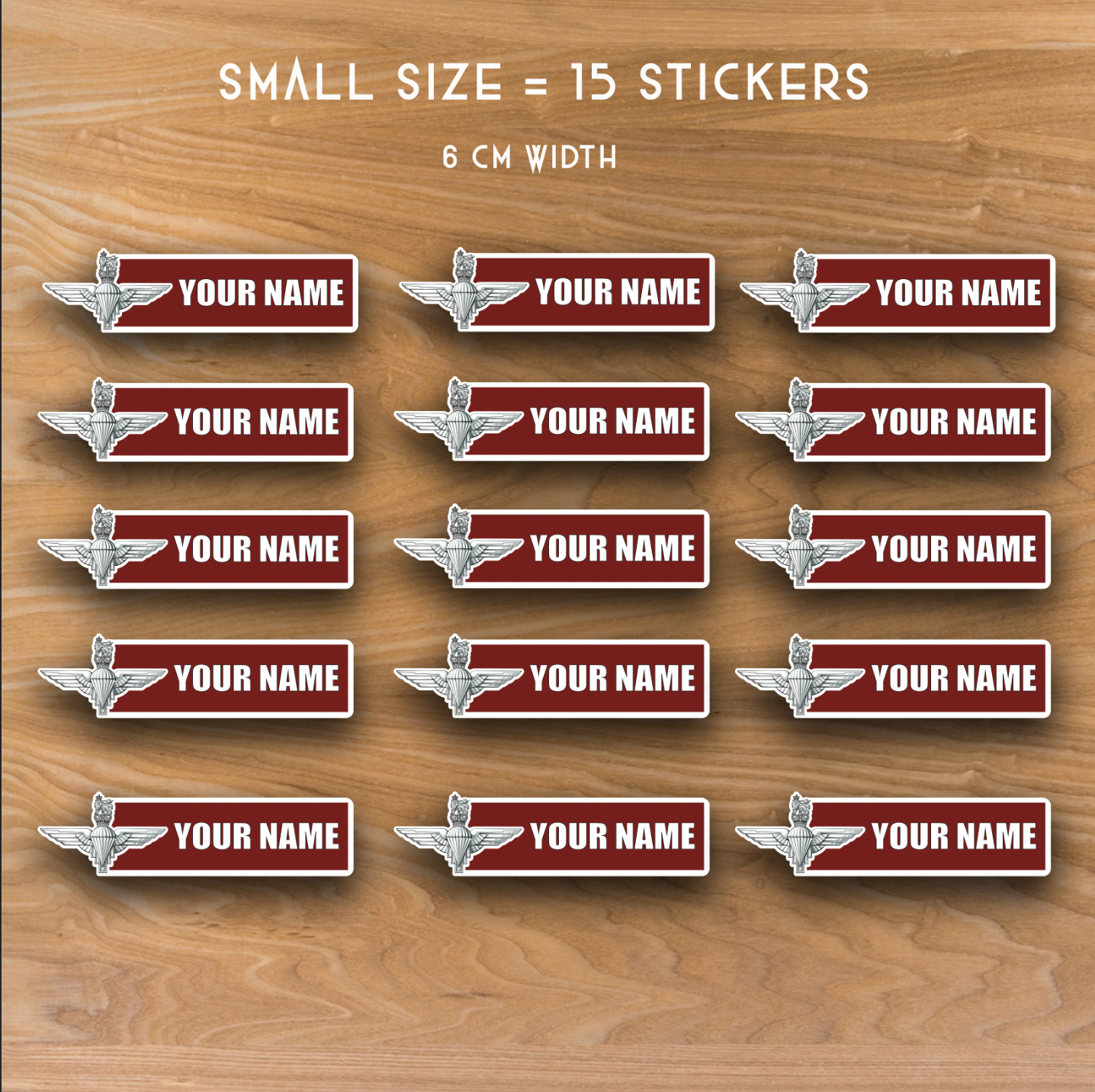 Parachute Regiment Waterproof Vinyl Name Stickers - Personalised - Picture 7 of 11