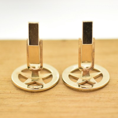 14k Yellow Gold Star Vintage Cufflinks Texas Lonestar Law Enforcement