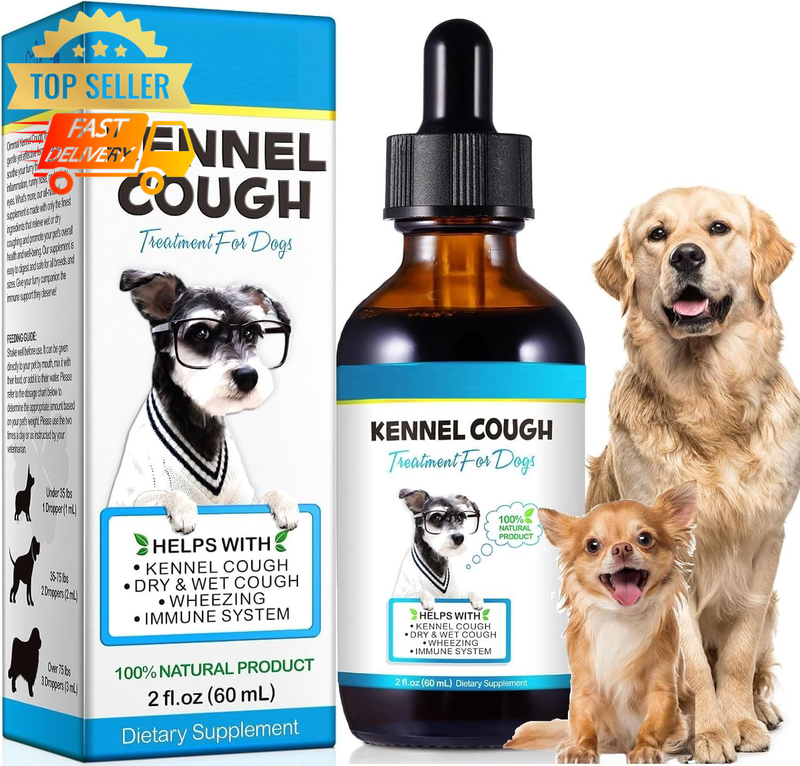 Herbal Cough Drops for Dogs - Kennel Cough Relief, Respiratory Support - 60ml